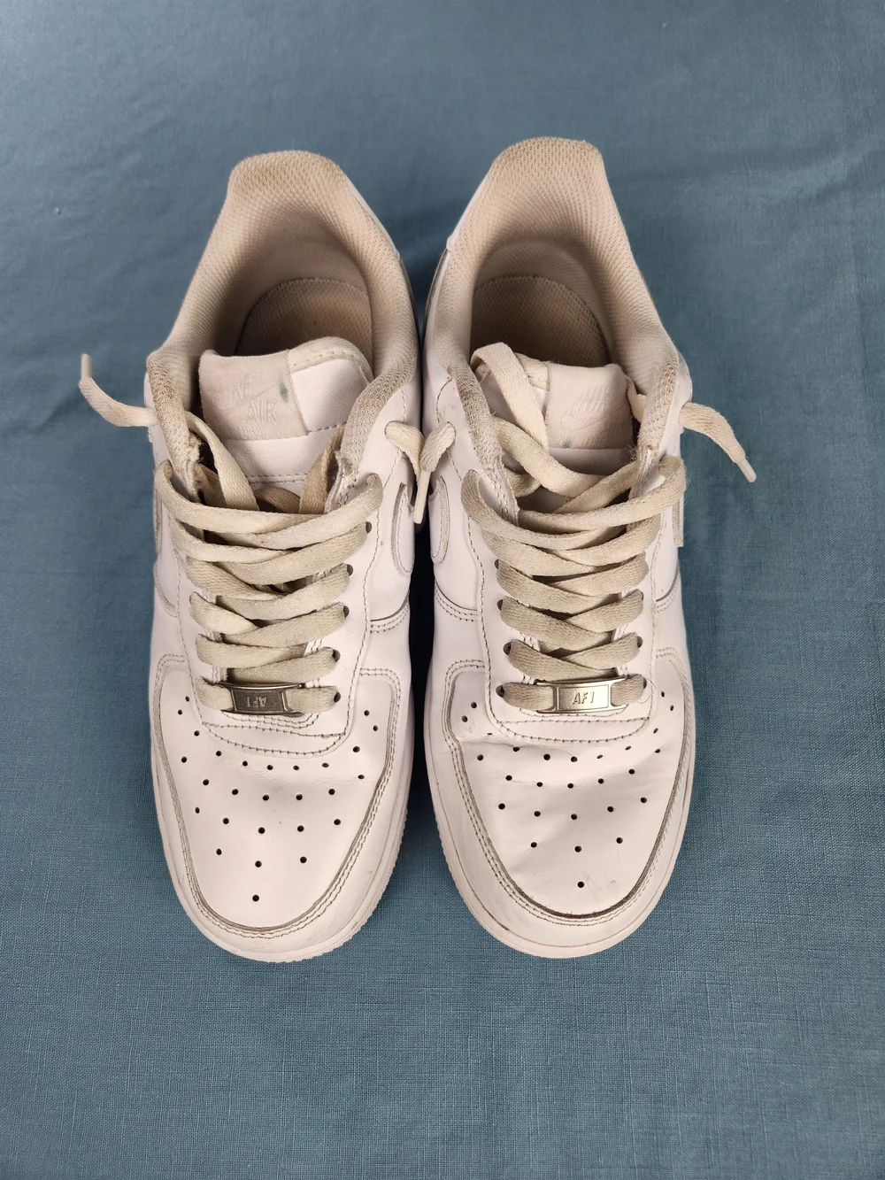 Nike Air Force 1 Low Top White Leather Lace-Up Sneakers Men's 6
